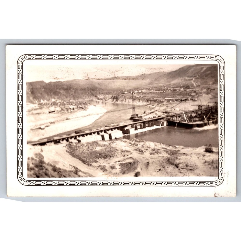 Grand Coulee Dam Construction Photo 1937 Washington State Columbia River ELKO